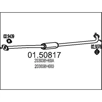 Auto-moto Střední tlumič výfuku MTS 01.50817