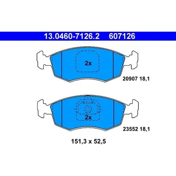 Brzdová destička Sada brzdových destiček, kotoučová brzda ATE 13.0460-7126.2