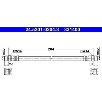 Brzdový systém Brzdová hadice ATE 24.5201-0204.3