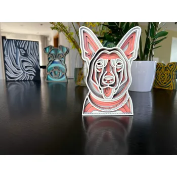 Vsepropejska Mandala Vlčák dekorace na stůl Barva: Růžová, Rozměr (cm): 17 x 11,3, Druh: Kartonová