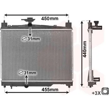 Motor automobilu Chladič, chlazení motoru VAN WEZEL 53002251