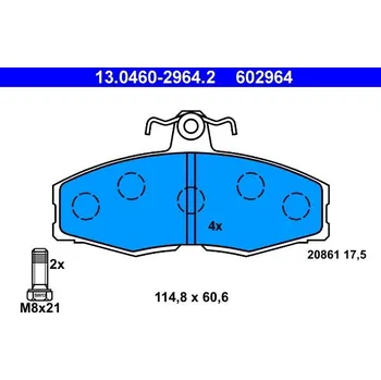 Auto-moto Sada brzdových destiček, kotoučová brzda ATE 13.0460-2964.2