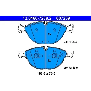 Brzdová destička Sada brzdových destiček, kotoučová brzda ATE 13.0460-7239.2