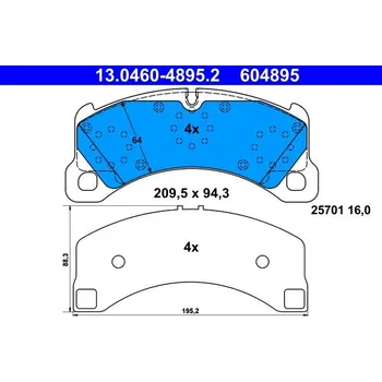 Brzdová destička Sada brzdových destiček, kotoučová brzda ATE 13.0460-4895.2