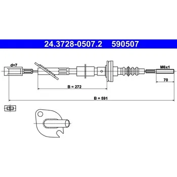 Spojka Tažné lanko, ovládání spojky ATE 24.3728-0507.2