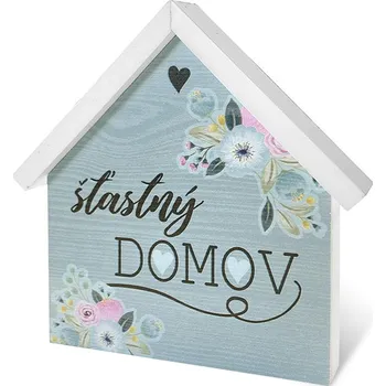 Vánoční dekorace Dřevěný domeček velký Šťastný domov Sladký domov