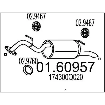 Auto-moto Zadní tlumič výfuku MTS 01.60957
