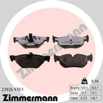 Brzdová destička Sada brzdových destiček, kotoučová brzda ZIMMERMANN 23926.970.1