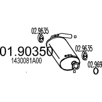 Tlumič výfuku Zadní tlumič výfuku MTS 01.90350