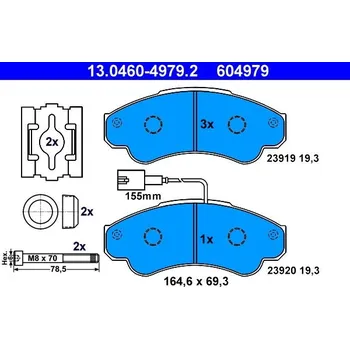 Auto-moto Sada brzdových destiček, kotoučová brzda ATE 13.0460-4979.2