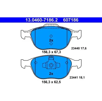 Brzdová destička Sada brzdových destiček, kotoučová brzda ATE 13.0460-7186.2