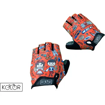 Cyklistické rukavice Krátké cyklistické rukavice KOLOR Czech - Červené Velikost: S