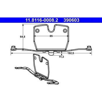 Brzdový systém Pružina, brzdový třmen ATE 11.8116-0008.2