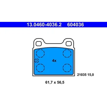 Brzdový systém Sada brzdových destiček, kotoučová brzda ATE 13.0460-4036.2