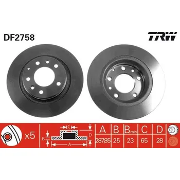 Brzdový kotouč Brzdový kotouč TRW DF2758