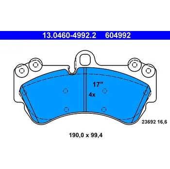 Brzdová destička Sada brzdových destiček, kotoučová brzda ATE 13.0460-4992.2