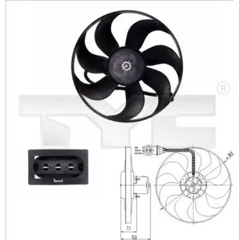 Chladič motoru Větrák, chlazení motoru TYC 837-0003