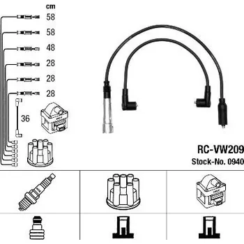 Zapalovací kabel Sada kabelů pro zapalování NGK 0940