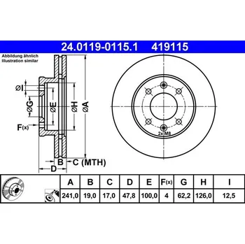 Brzdový kotouč Brzdový kotouč ATE 24.0119-0115.1