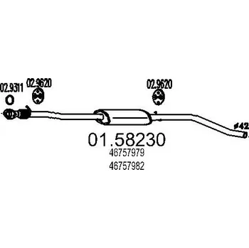 Auto-moto Střední tlumič výfuku MTS 01.58230