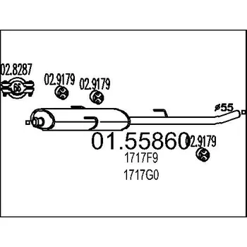 Auto-moto Střední tlumič výfuku MTS 01.55860