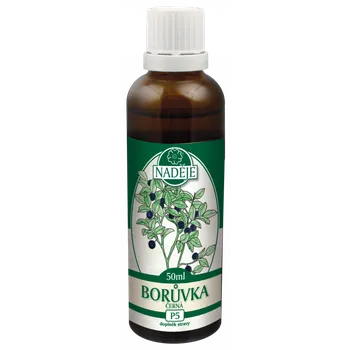 Zdraví Naděje Borůvka černá - tinktura z pupenů. Přispívá k: metabolismu glukózy, tuků a bílkovin, krevní oběh, zrak (Metabolismus glukózy, tuků a bílkovin, krevní oběh, zrak.)