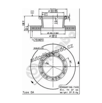Brzdový kotouč Brzdový kotouč BREMBO 09.7183.50 - IVECO