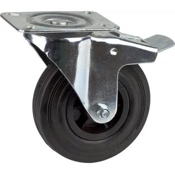 Pojezdové kolečko DEMA Gumové otočné kolečko s brzdou 125 mm, do 60 kg