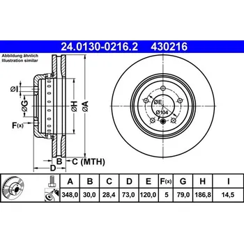 Brzdový kotouč Brzdový kotouč ATE 24.0130-0216.2