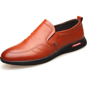 Pánské mokasíny Kožené každodenní boty pro pány nazouvací Barva: Hnědá, Velikost: 42