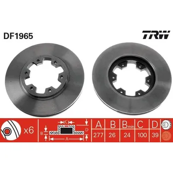 Brzdový kotouč Brzdový kotouč TRW DF1965