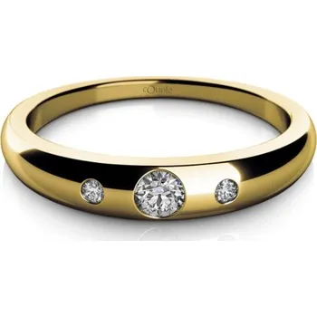 Šperk Couple, Decentní prsten Nika II ze žlutého zlata se zirkony, vel. 55, prům. 17.5 mm, 585-68-1-0487.0Z00.0.55.001