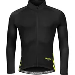 cyklistický dres pánský FORCE SPIKE dlouhý rukáv, černo-fluo - L