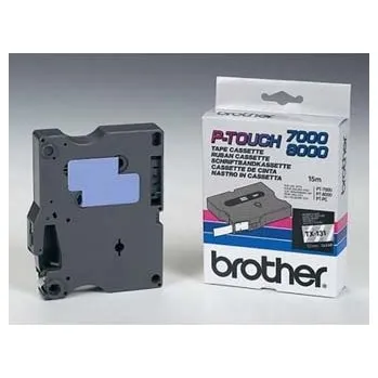 Kotouček do pokladny a tiskárny štítků Páska do tiskárny štítků Brother, TX-131, 12mm, černý tisk/průsvitný podklad, O TX131