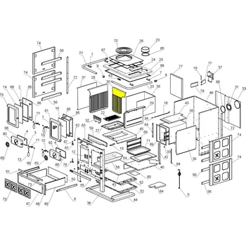 Krbová kamna NORDICA Litinová vyzdívka zadní, pro kamna Rosetta; ND 1030187