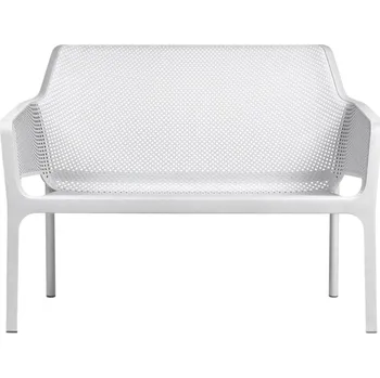Zahradní lavice Nardi Bílá plastová zahradní lavice Net 116 cm