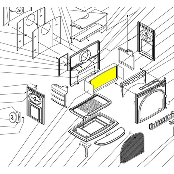 Krbová kamna zadní vnitřní litinový díl pro kamna JOTUL F 3 CB