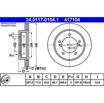 Brzdový kotouč Brzdový kotouč ATE 24.0117-0104.1