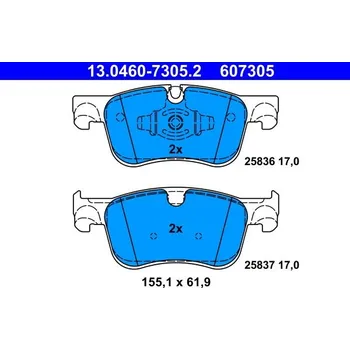 Brzdová destička Sada brzdových destiček, kotoučová brzda ATE 13.0460-7305.2