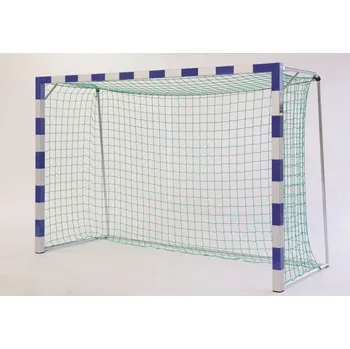 Sportovní branka Branka na házenou mobilní 3,0 x 2,0 m, pevné síťové oblouky, modrostříbrná