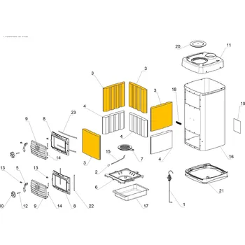Krbová kamna NORDICA Náhradní šamot pro kamna MAJOR; 280 x 310; ND 1121001