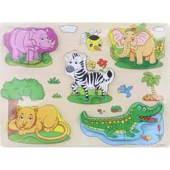 puzzle pro nejmenší Vkládačka dřevěná safari
