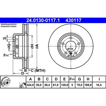 Brzdový kotouč Brzdový kotouč ATE 24.0130-0117.1