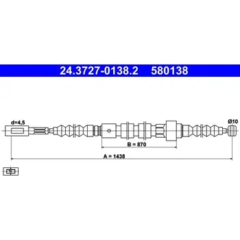 Brzdový systém Tažné lanko, parkovací brzda ATE 24.3727-0138.2