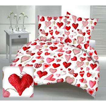 Povlečení Povlečení krepové Love TiaHome 1x Polštář 90x70cm, 1x Přikrývka 140x200cm