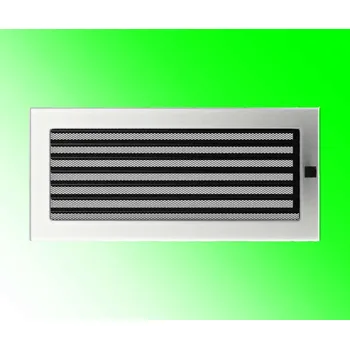 Krbová obestavba KRATKI Mřížka 17x37 nerez se žaluzií - ventilační krbová mřížka