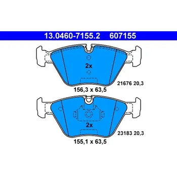 Brzdová destička Sada brzdových destiček, kotoučová brzda ATE 13.0460-7155.2
