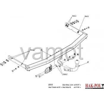 Tažné zařízení Tažné zařízení Seat Toledo (2005 - 2009) (540)