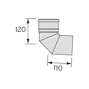 Kouřovod Koleno 87° Ø 80mm, PP, odkouření pro Kondenzační kotle