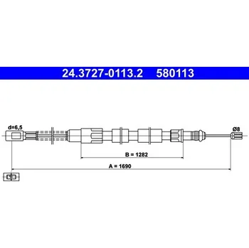 Brzdový systém Tažné lanko, parkovací brzda ATE 24.3727-0113.2